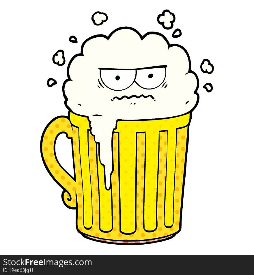 cartoon mug of beer. cartoon mug of beer