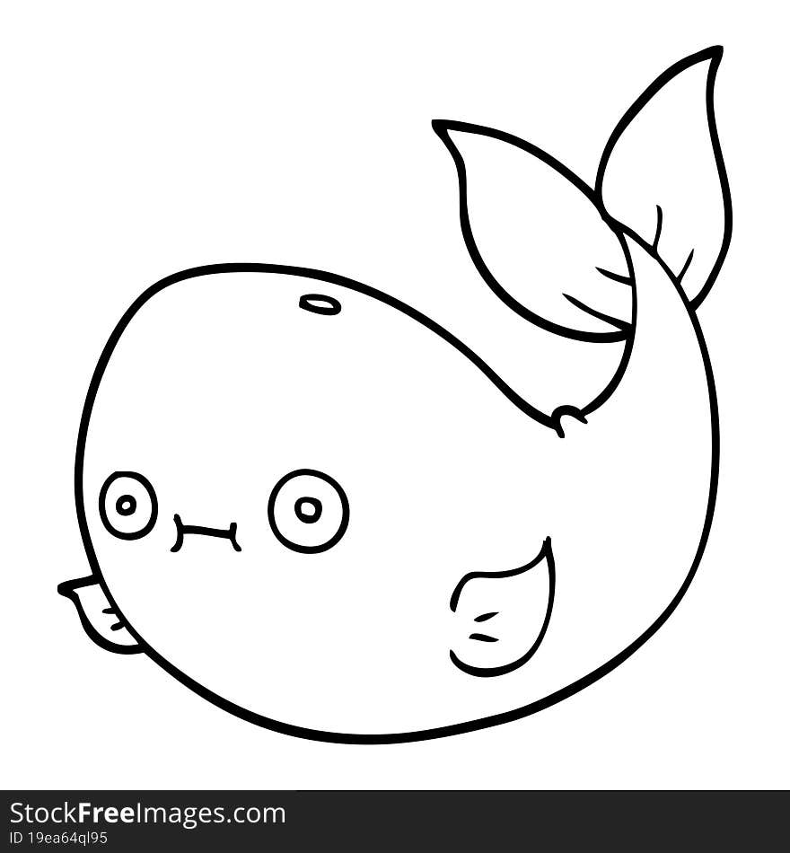 line drawing cartoon whale