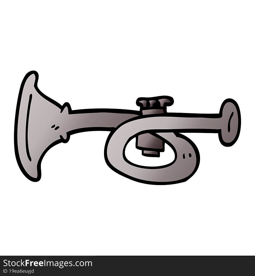 cartoon doodle metal trumpet