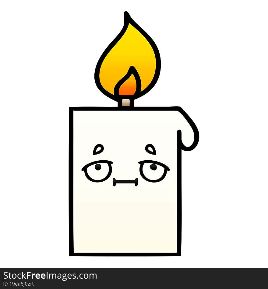 gradient shaded cartoon lit candle