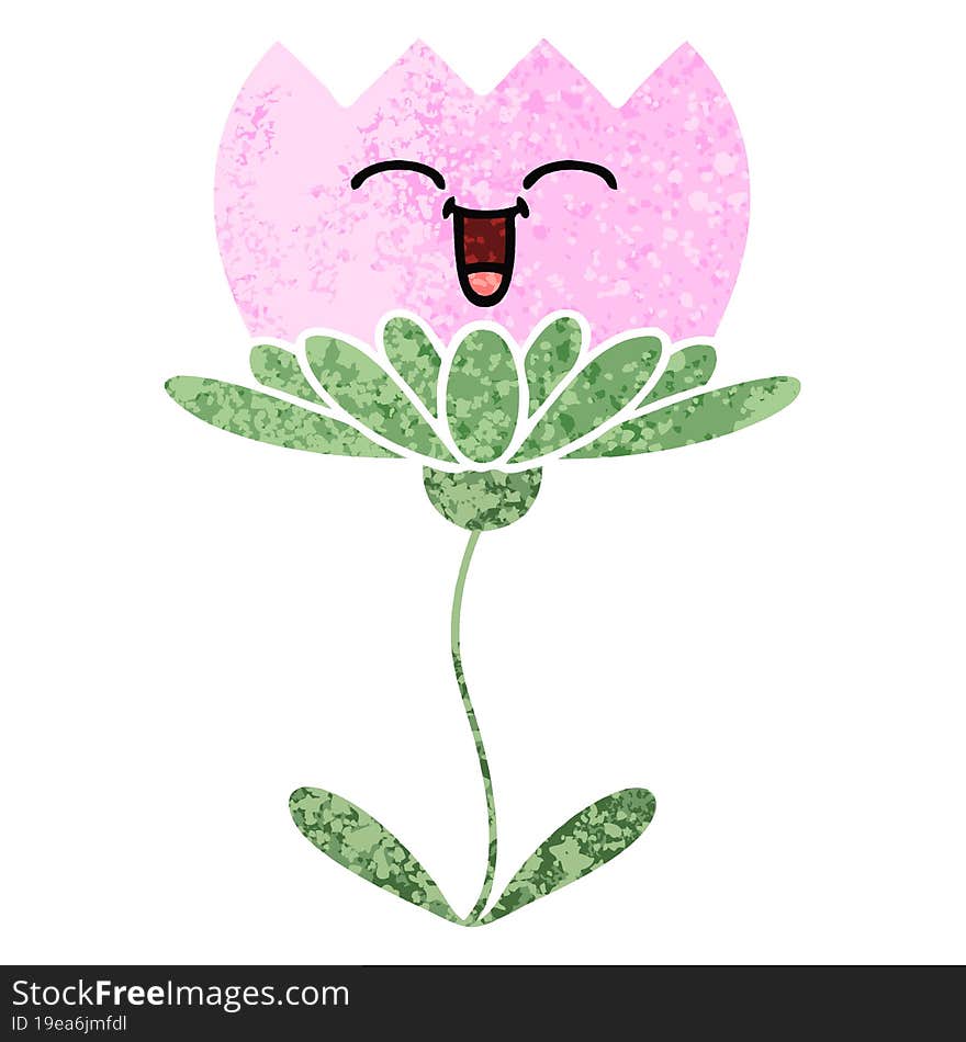 retro illustration style cartoon of a flower