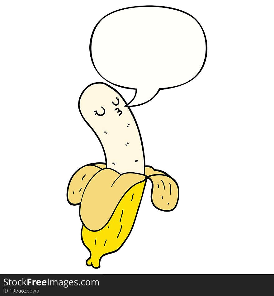 cartoon banana and speech bubble