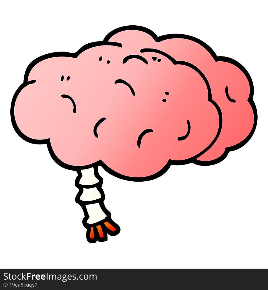 vector gradient illustration cartoon brain