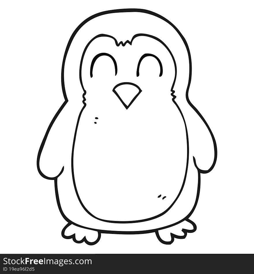 black and white cartoon bird