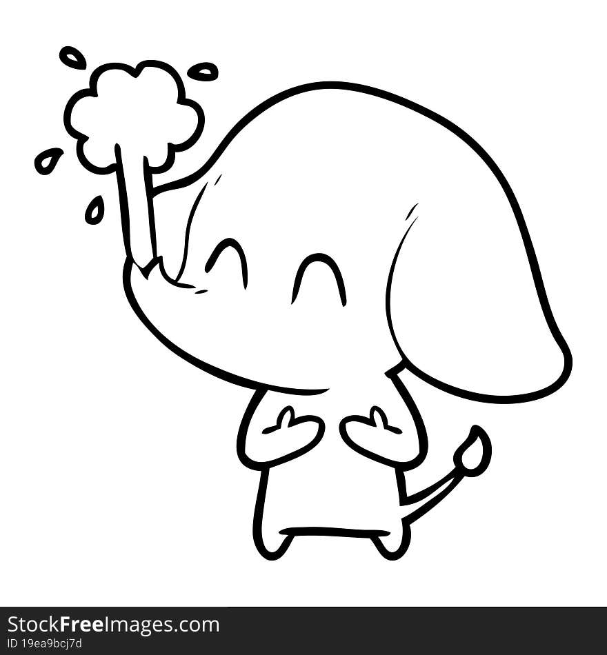 cute cartoon elephant spouting water. cute cartoon elephant spouting water