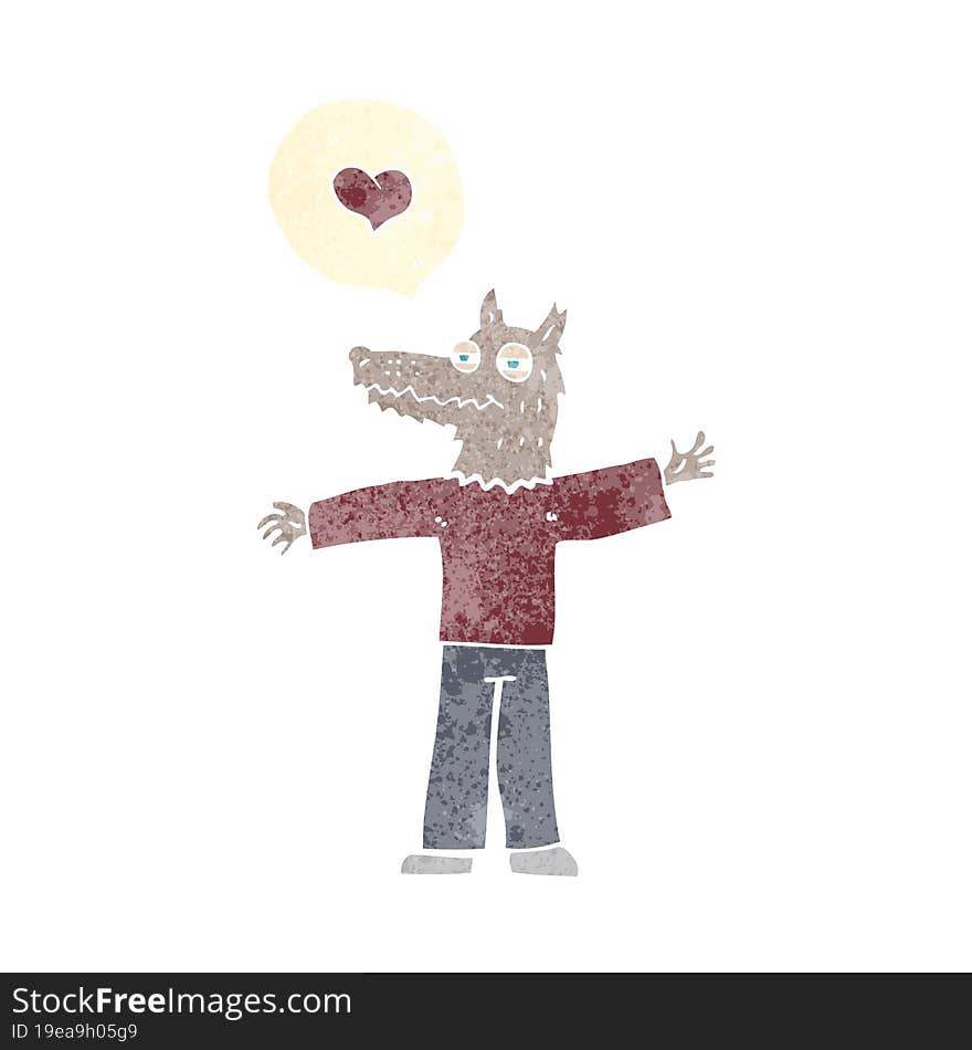 cartoon werewolf in love