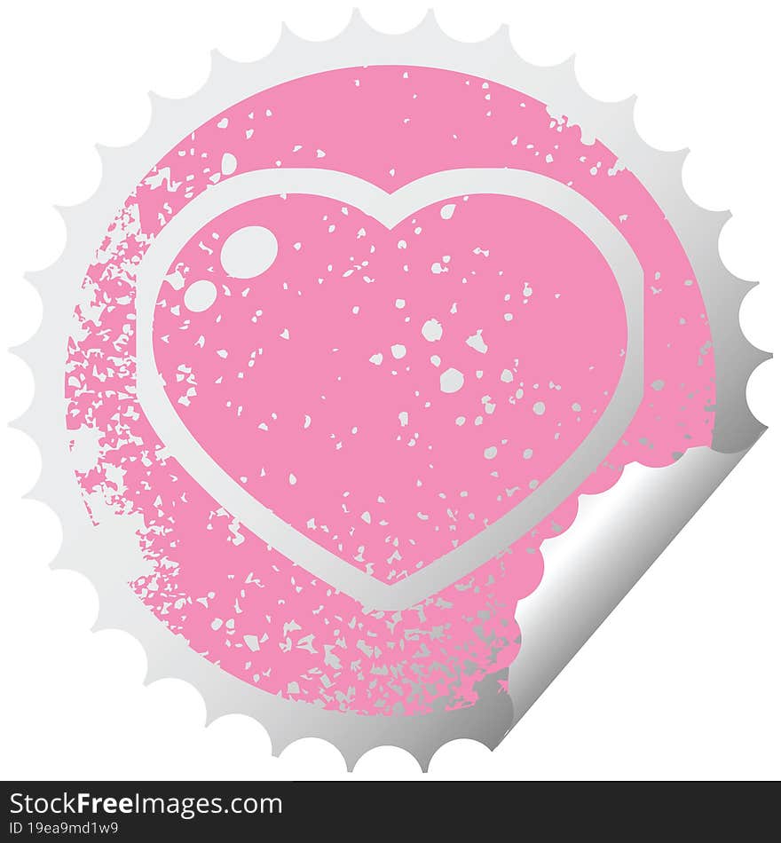 heart symbol graphic distressed sticker illustration icon