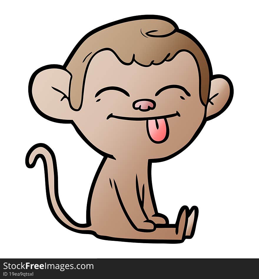 funny cartoon monkey sitting. funny cartoon monkey sitting