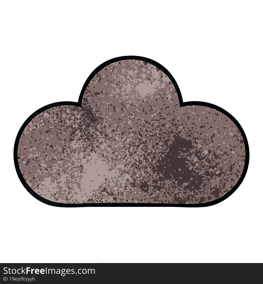 retro grunge texture cartoon of a storm cloud