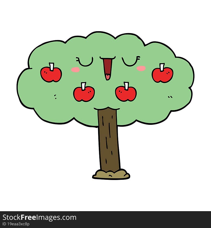 cartoon apple tree