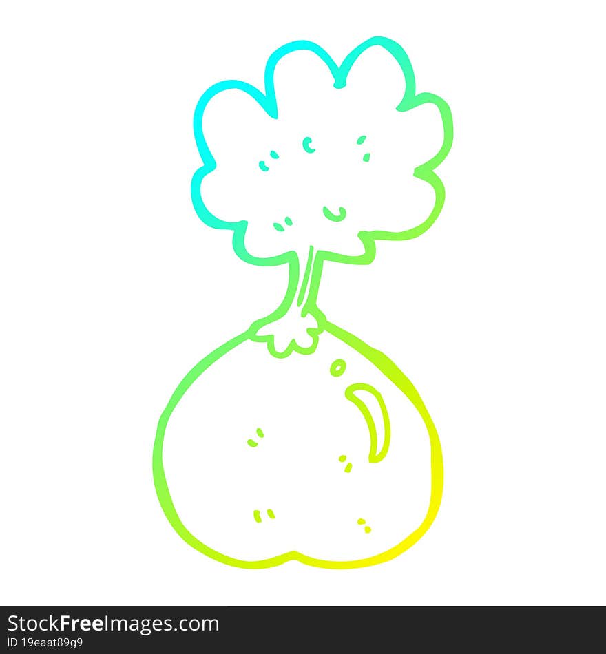 cold gradient line drawing cartoon vegetable