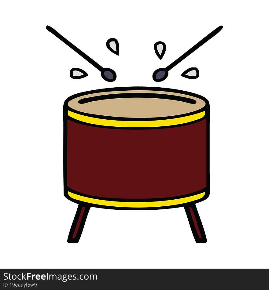 cute cartoon of a drum. cute cartoon of a drum