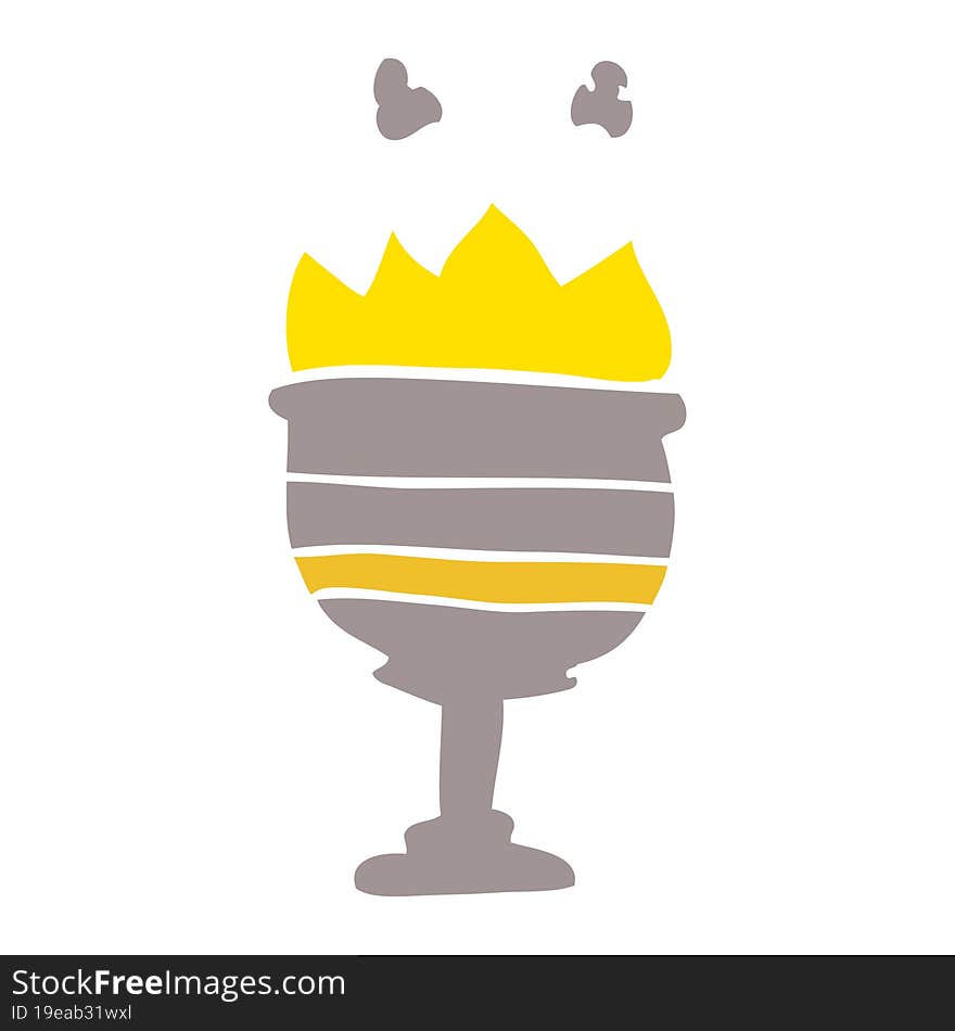 Cartoon Doodle Flaming Goblet