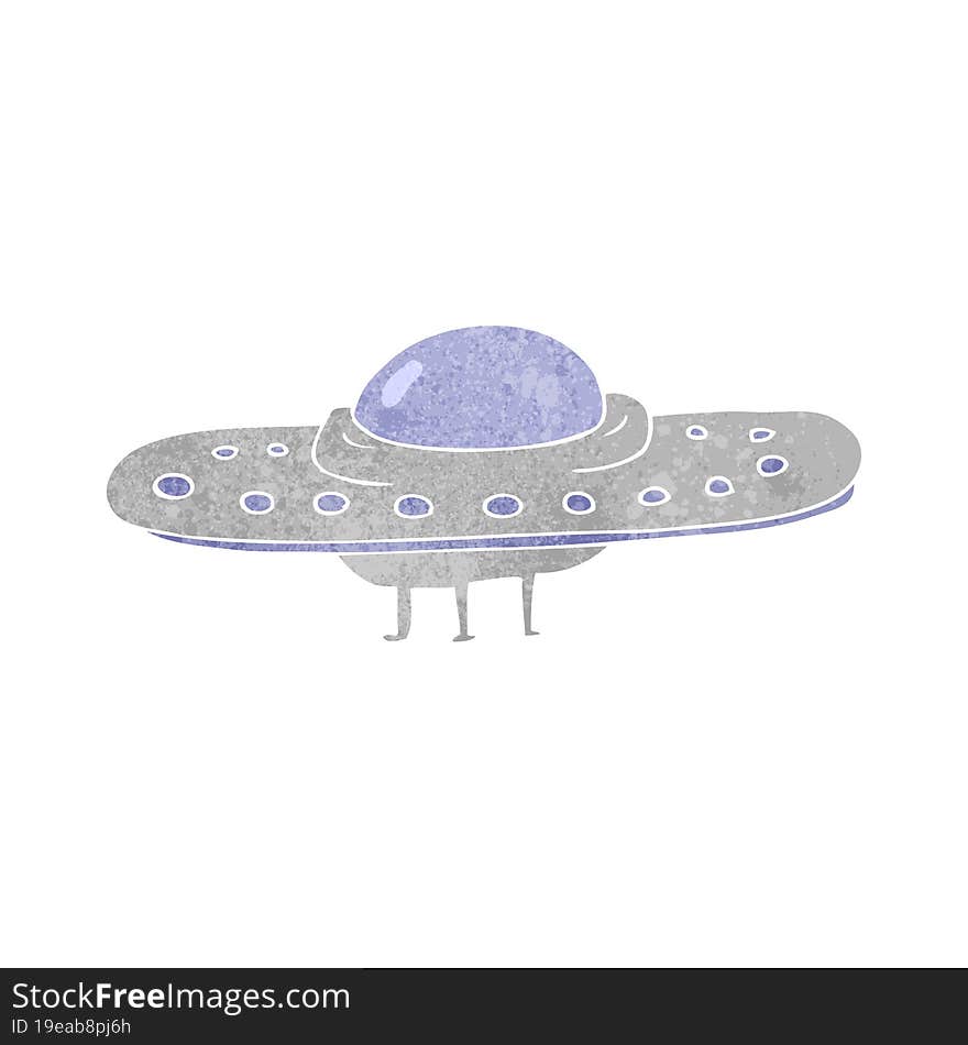 Retro Cartoon Flying Saucer