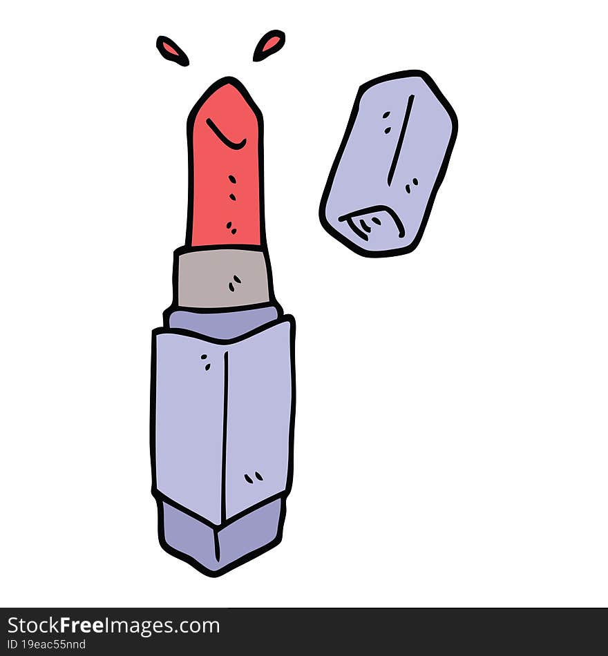 Hand Drawn Doodle Style Cartoon Lipstick