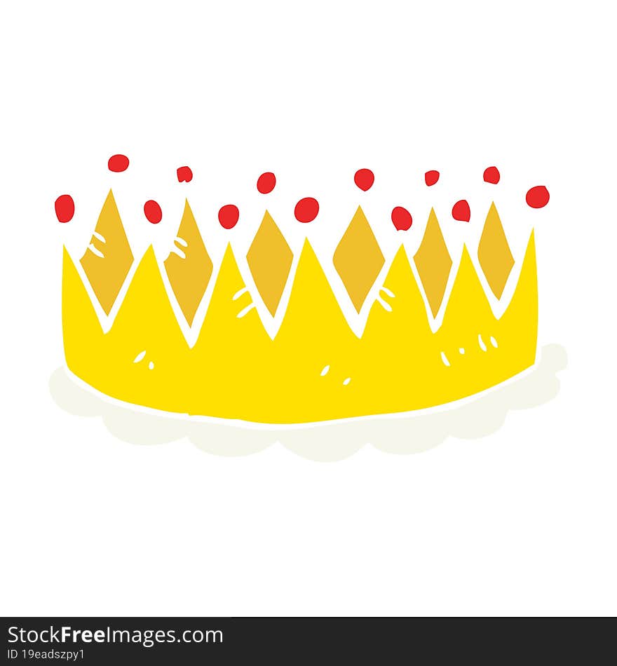 Flat Color Illustration Of A Cartoon Crown