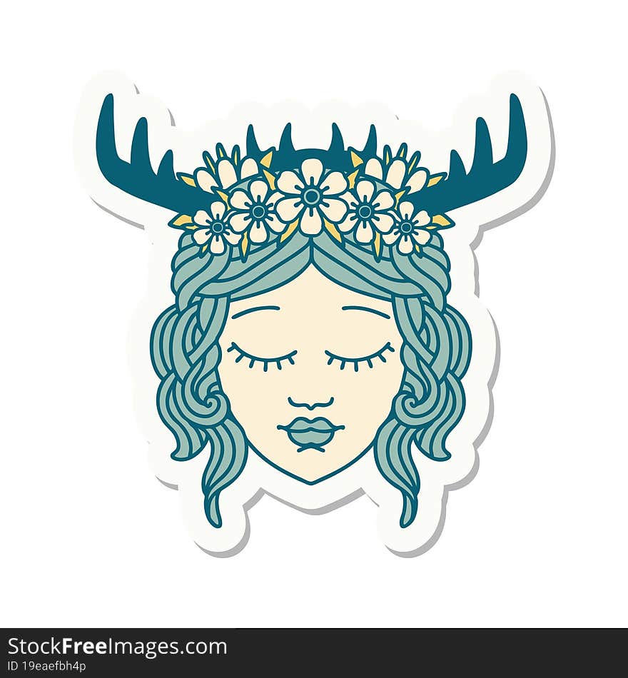 Human Druid Character Face Sticker