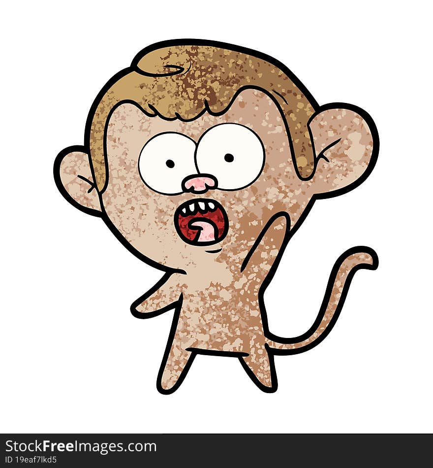 cartoon shocked monkey. cartoon shocked monkey