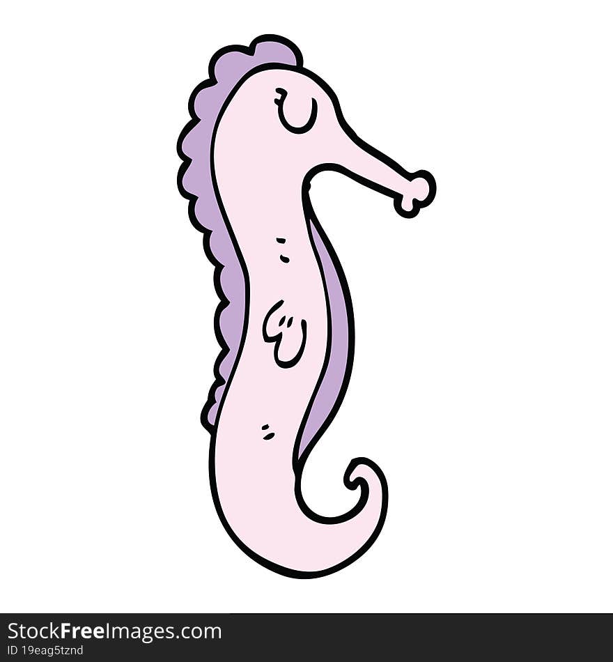 Cartoon Doodle Sea Horse