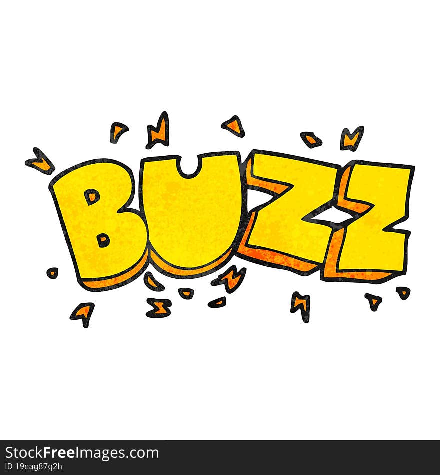 textured cartoon buzz symbol