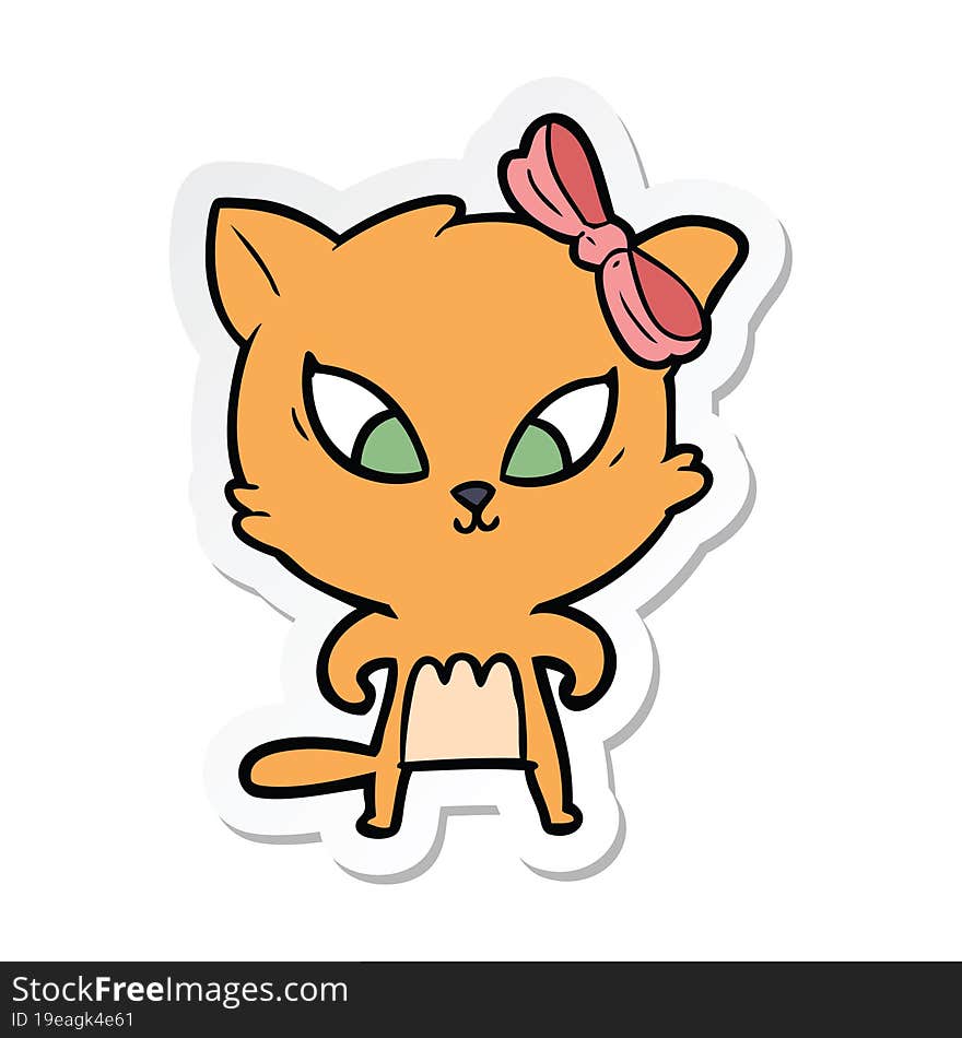 Sticker Of A Cartoon Cat