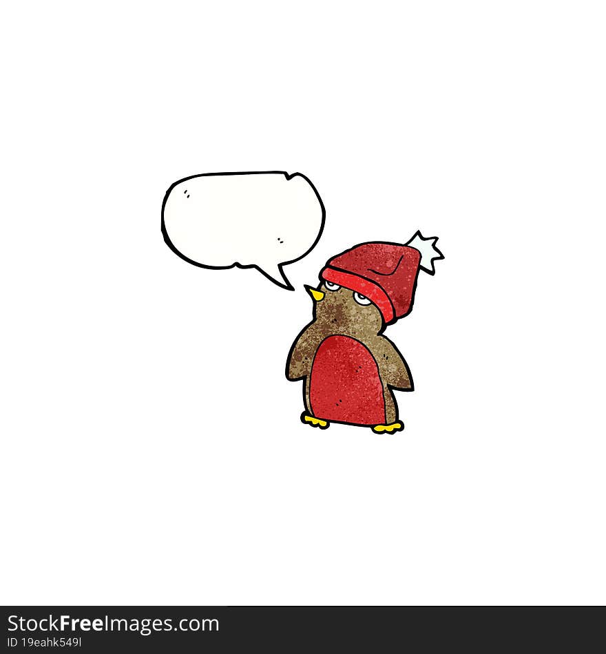 cartoon robin wearing hat