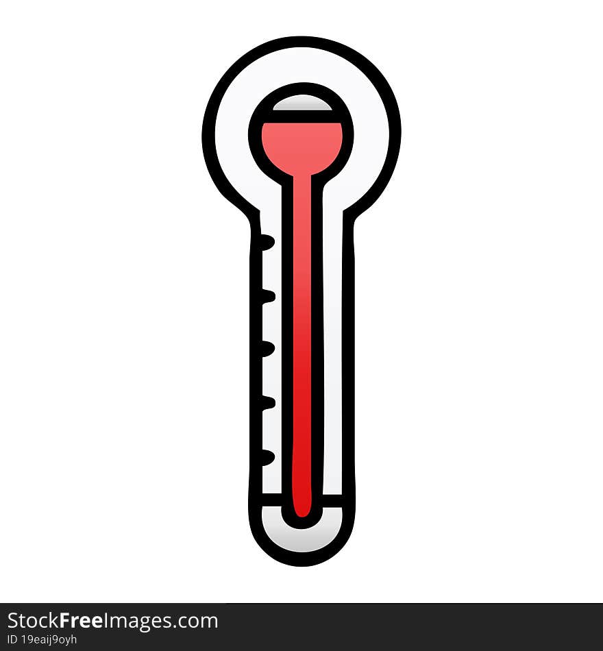 gradient shaded cartoon glass thermometer