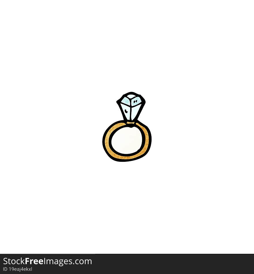 Cartoon Diamond Engagement Ring