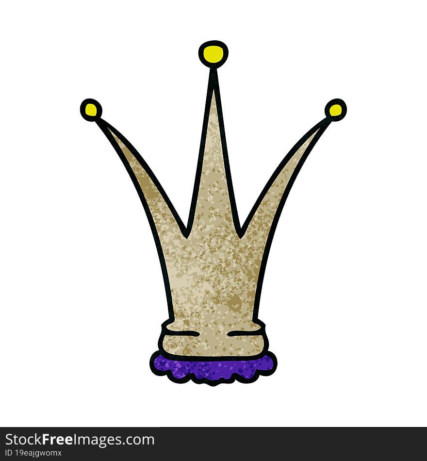 hand drawn quirky cartoon gold crown. hand drawn quirky cartoon gold crown