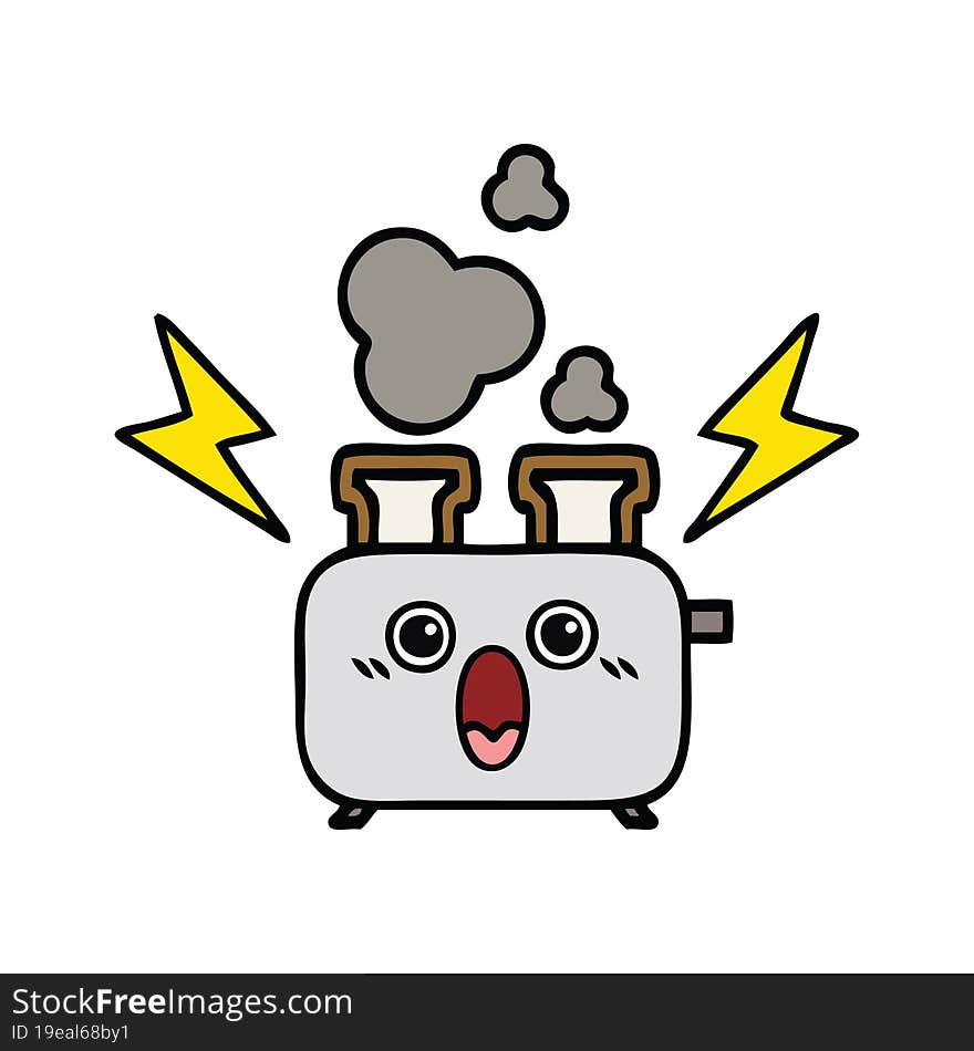 cute cartoon of a toaster