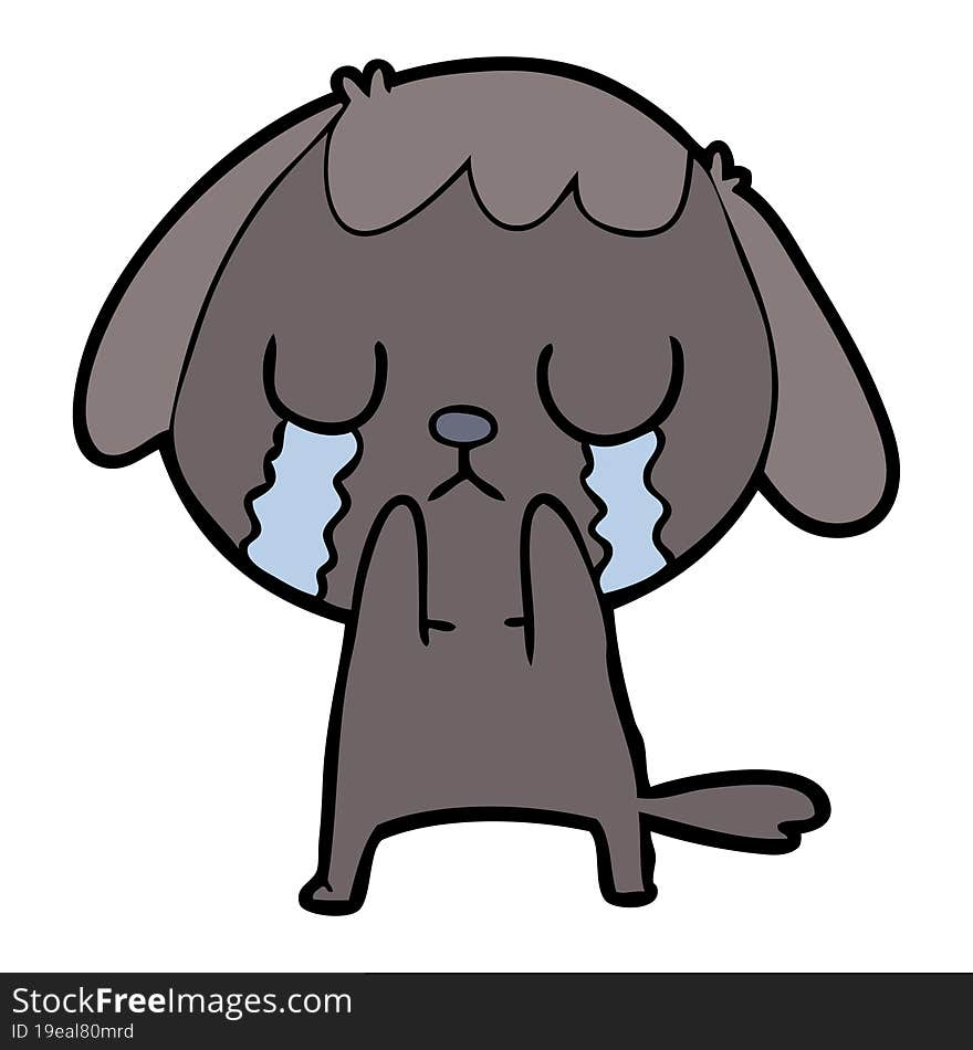 cute cartoon dog crying. cute cartoon dog crying