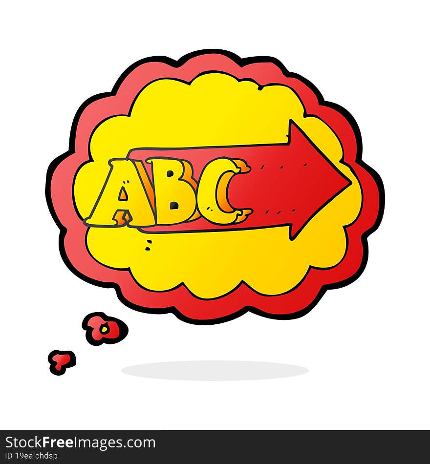 thought bubble cartoon ABC symbol