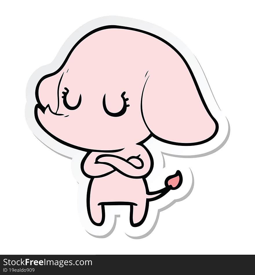 sticker of a cute cartoon elephant