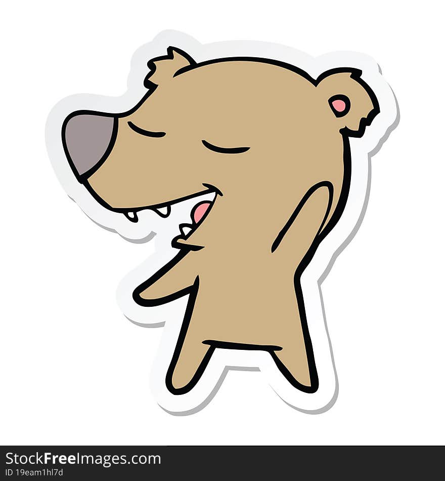 Sticker Of A Cartoon Bear