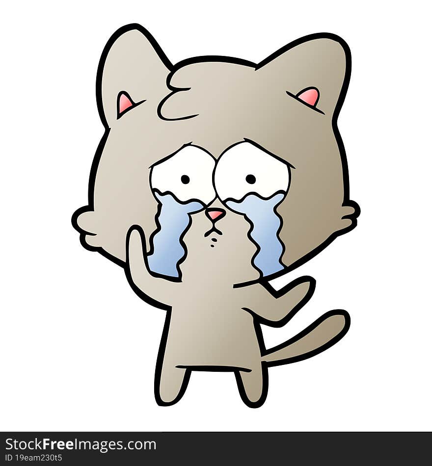 cartoon crying cat. cartoon crying cat