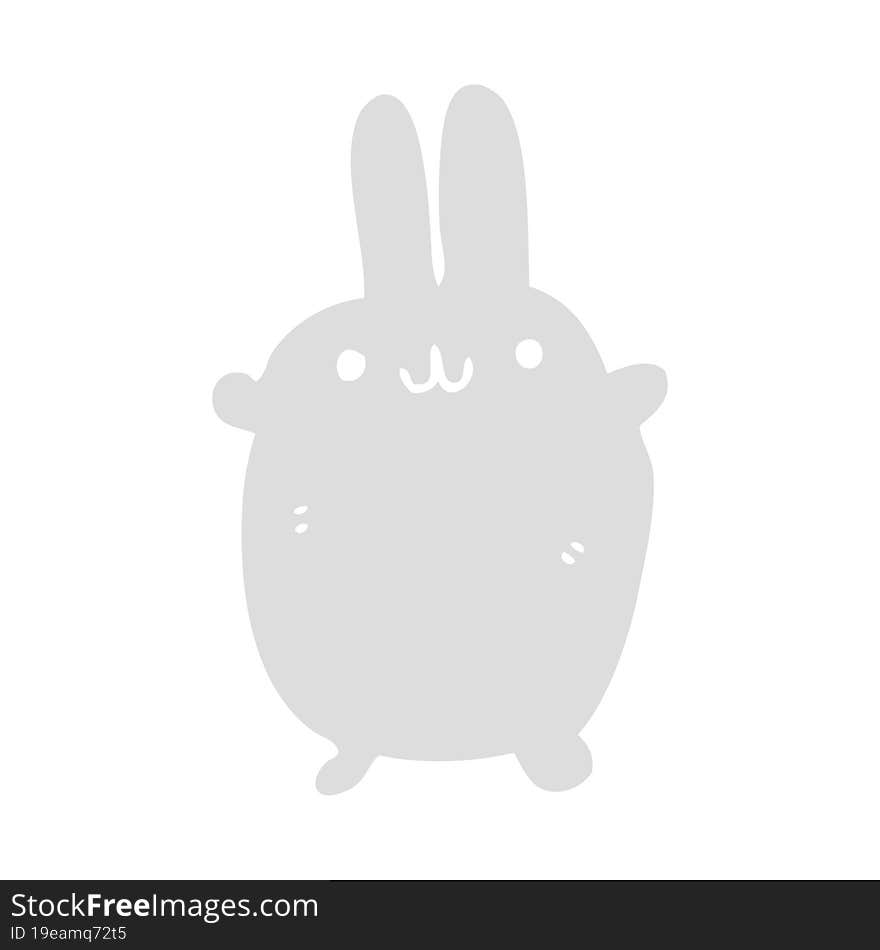 Flat Color Style Cartoon Rabbit