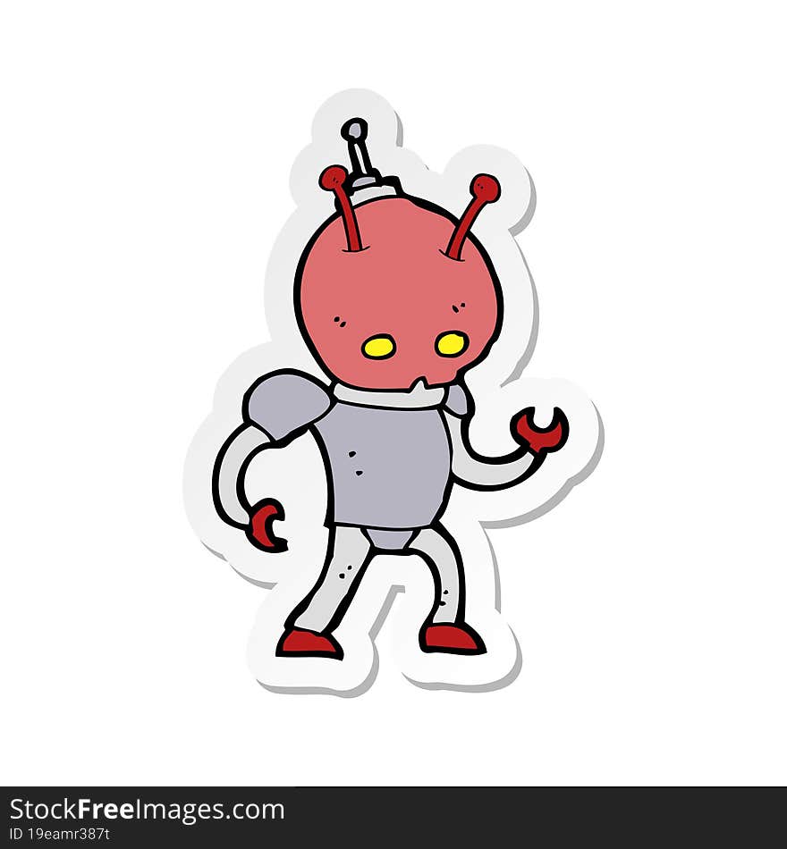 sticker of a cartoon space man