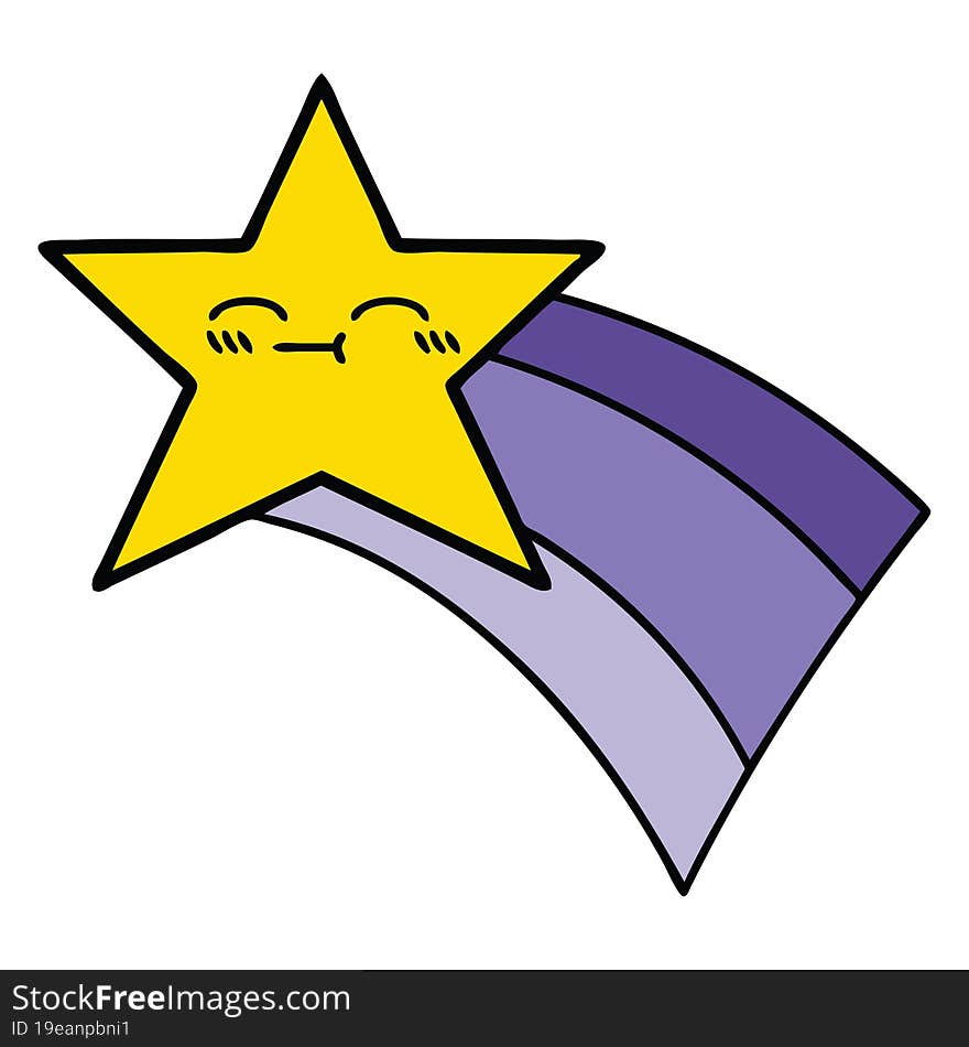 cute cartoon of a shooting rainbow star