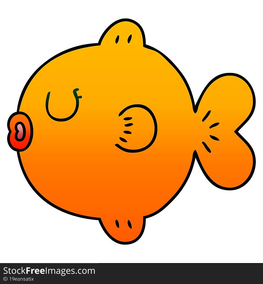 quirky gradient shaded cartoon fish