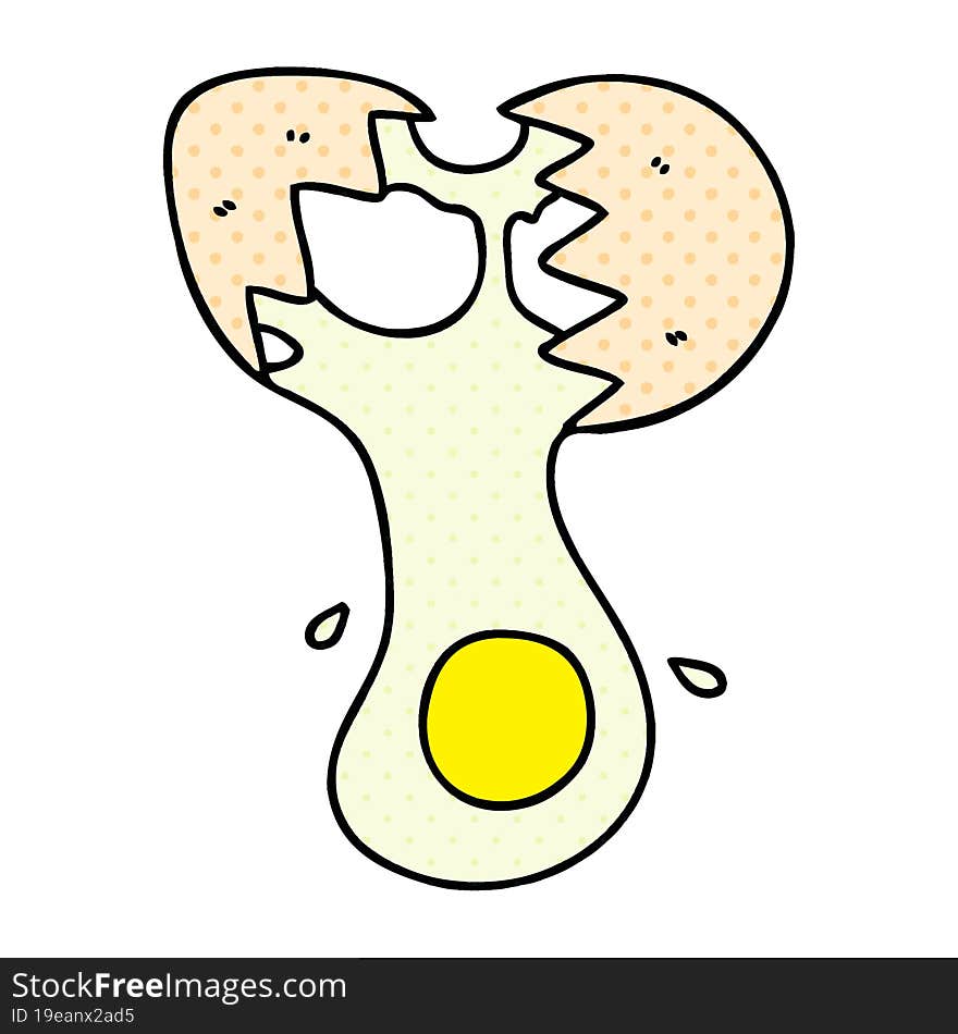 quirky comic book style cartoon cracked egg