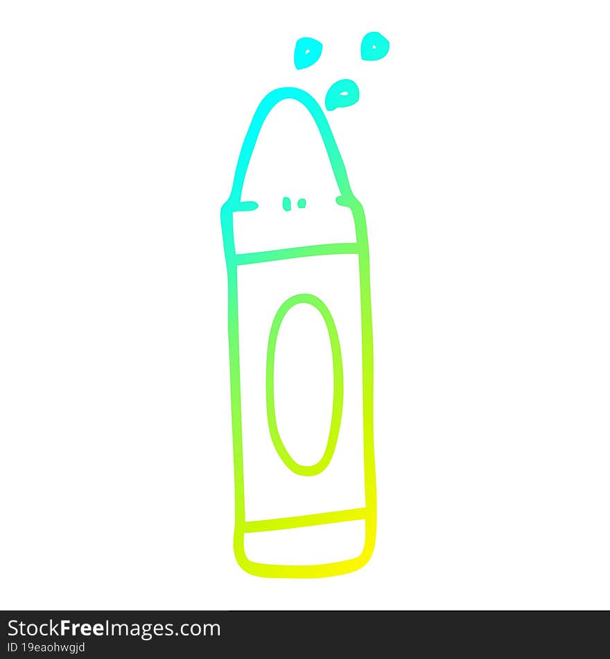 cold gradient line drawing cartoon green crayon