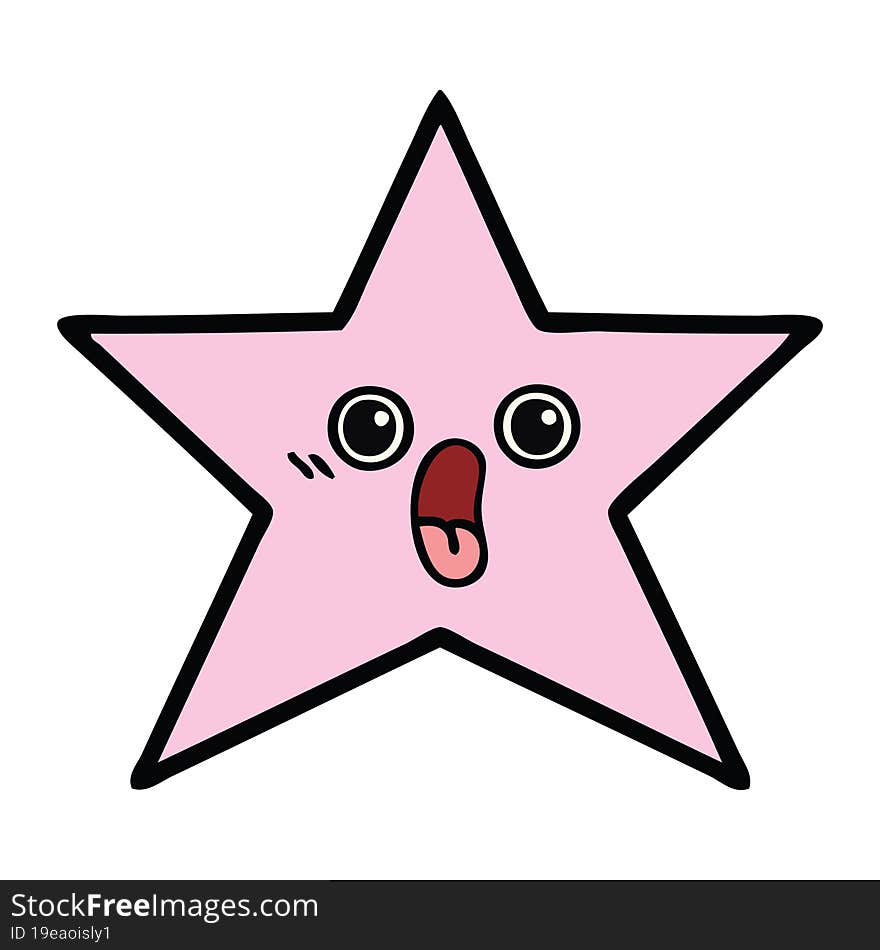 cute cartoon of a star fish. cute cartoon of a star fish