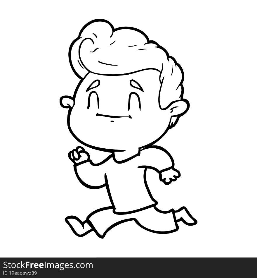 happy cartoon man exercising. happy cartoon man exercising