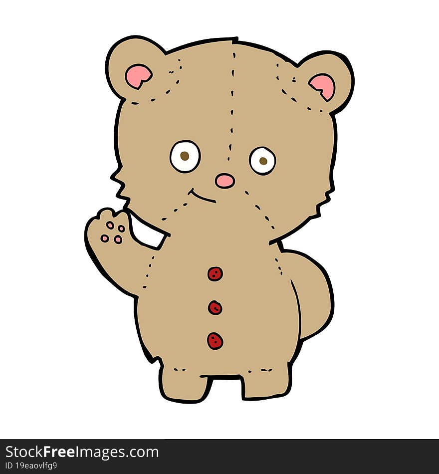 Cartoon Teddy Bear Waving