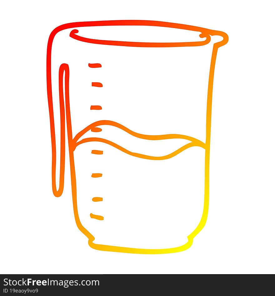 warm gradient line drawing of a cartoon jug