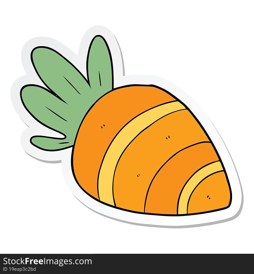 sticker of a cartoon carrot