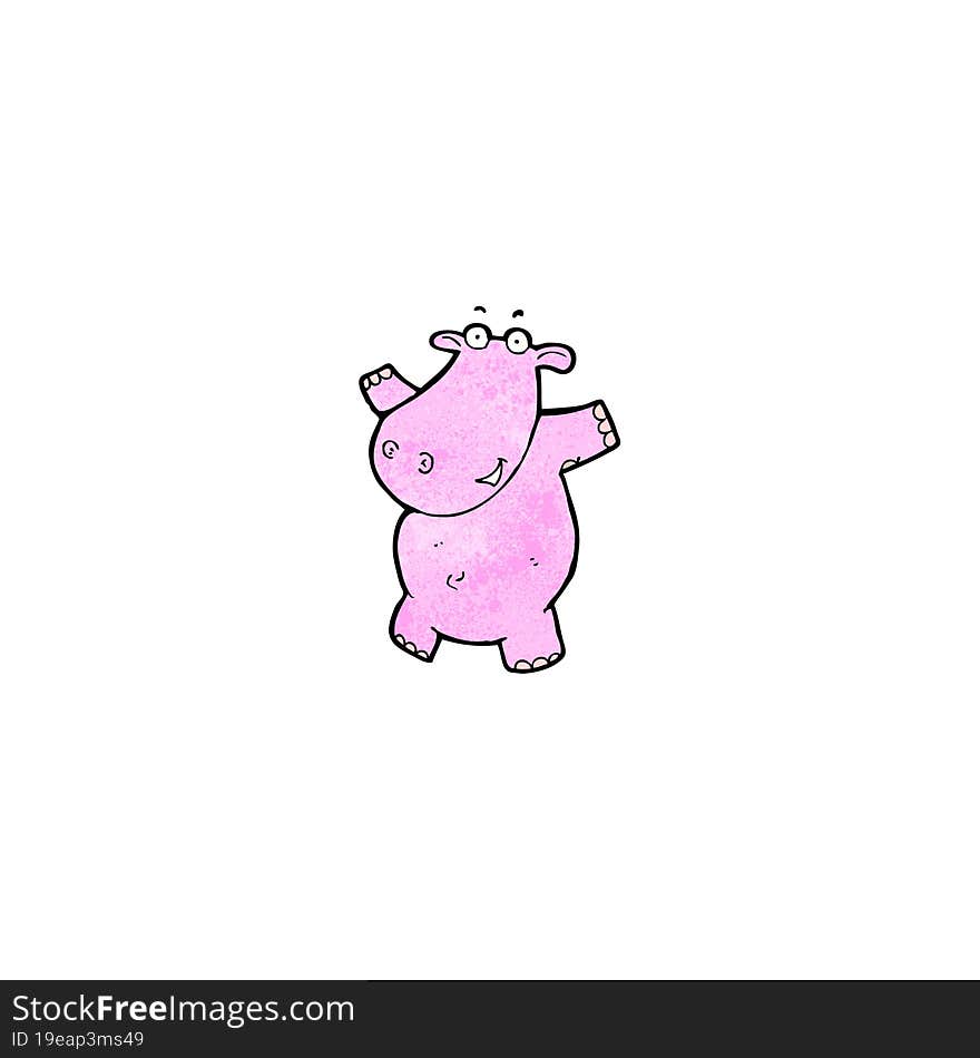 cartoon pink hippo