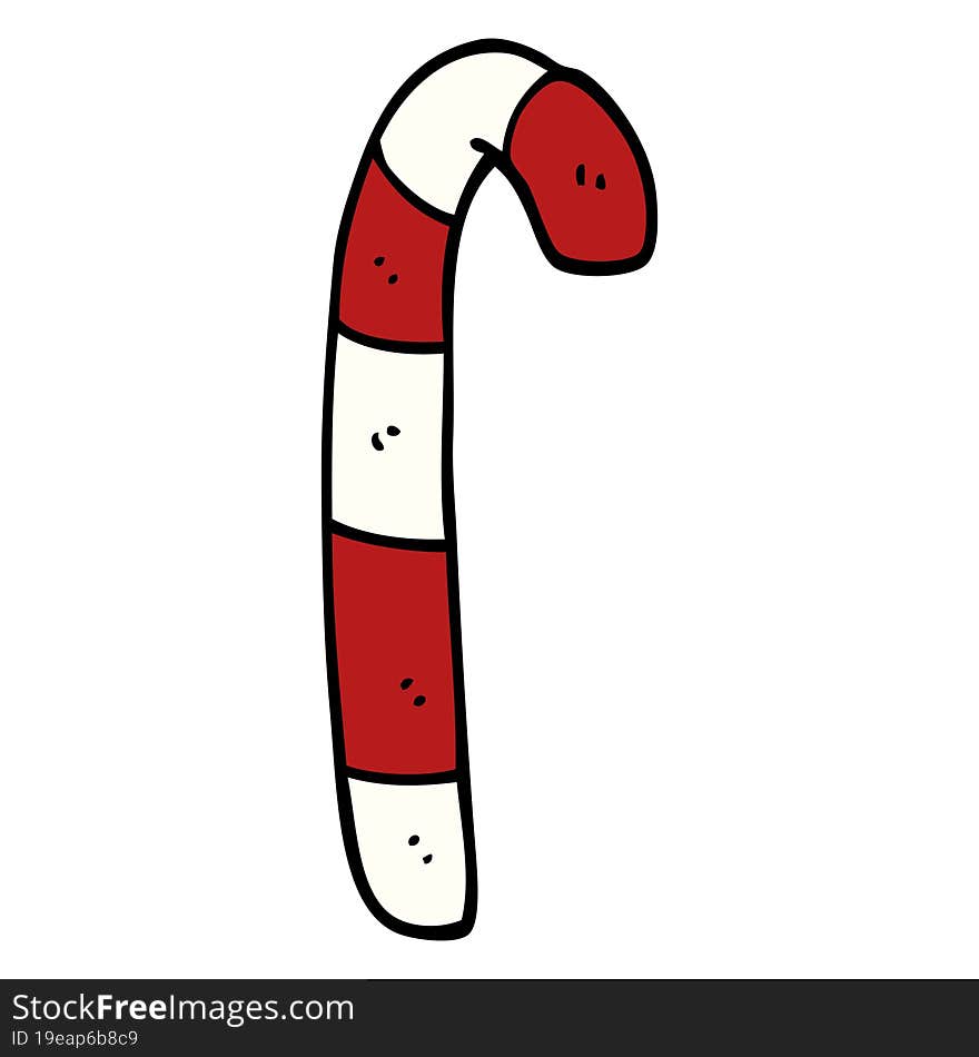 Cartoon Doodle Striped Candy Cane