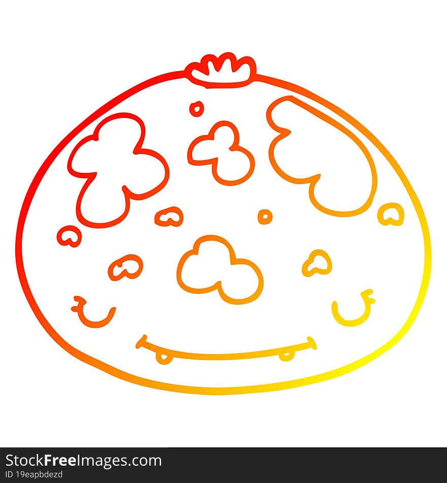 warm gradient line drawing cartoon squash