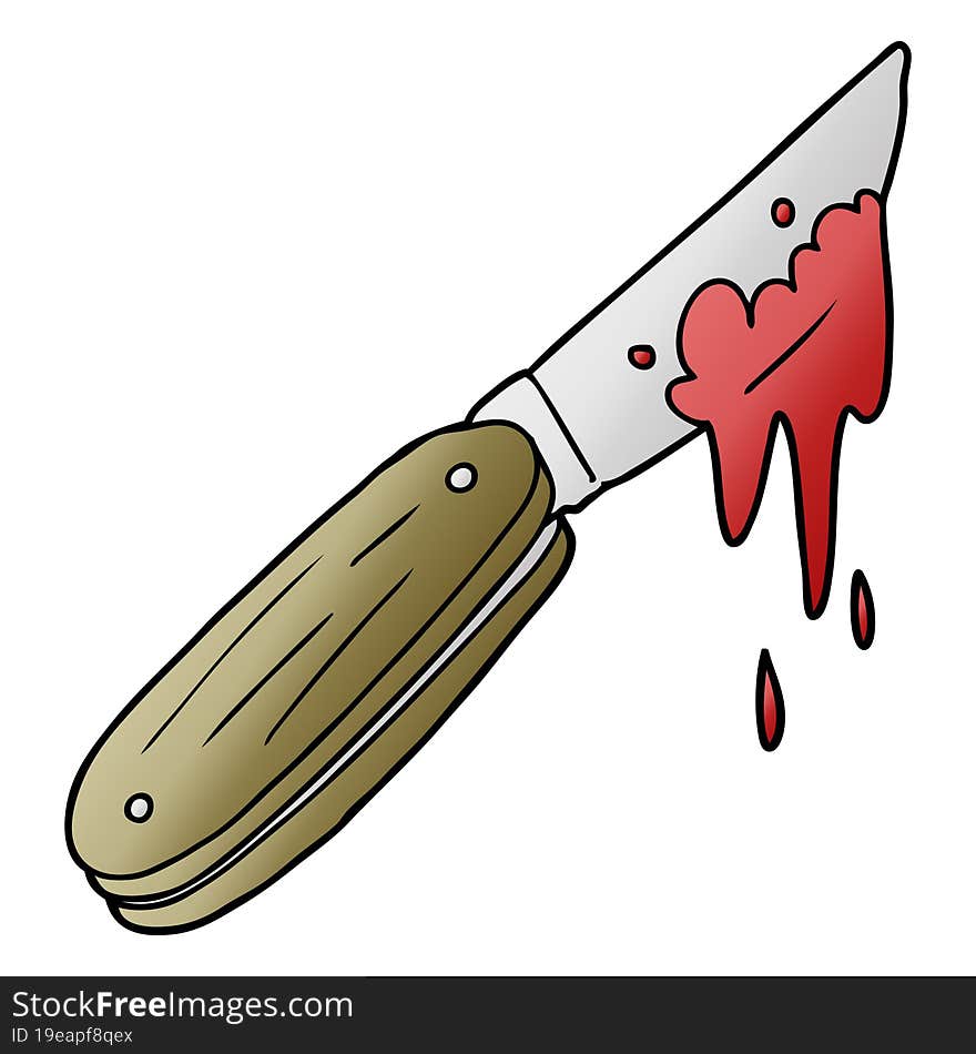 cartoon bloody knife. cartoon bloody knife